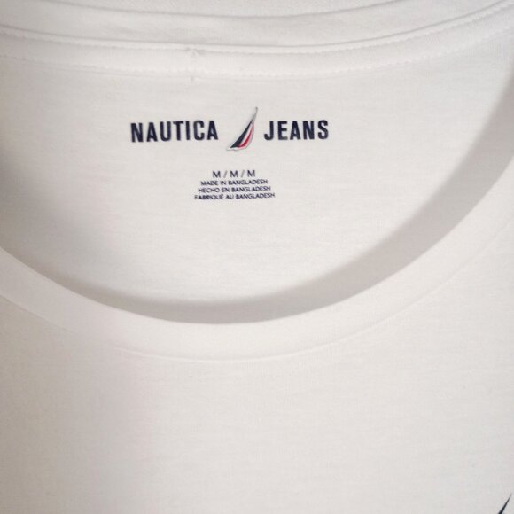 Nautica Jeans White Logo Relaxed Fit T-Shirt Women M NWT Soft Lightweight Gift - Picture 6 of 6